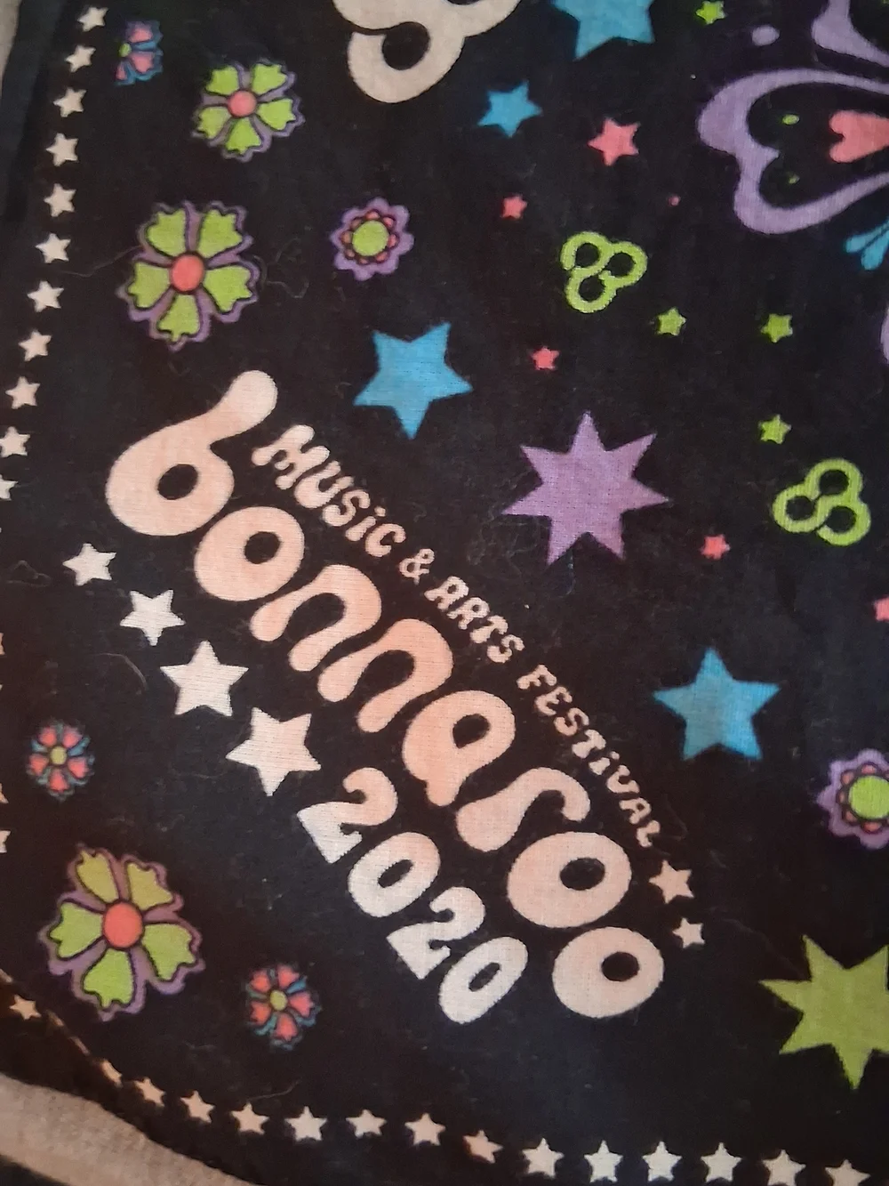 Bonaroo 2020 Black Butterfly Bandana Scarf
